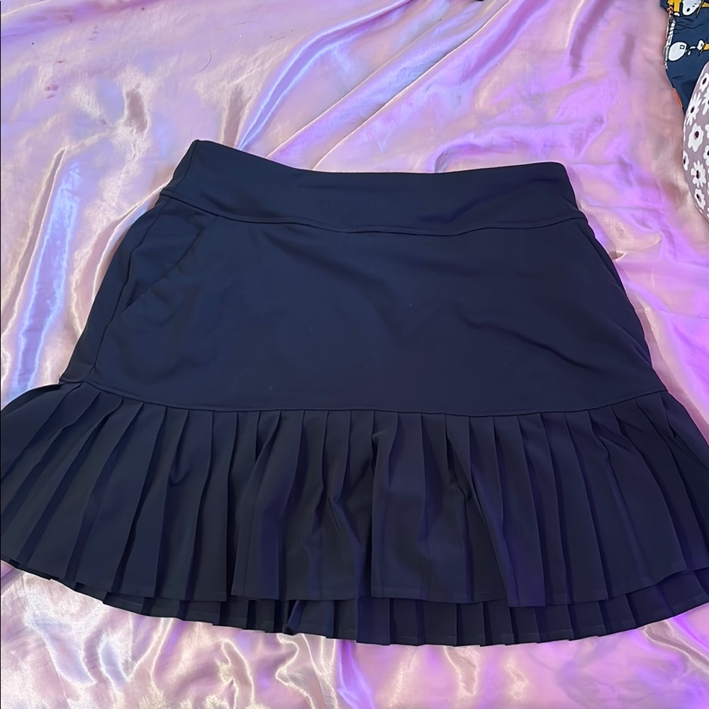Athletic Black Pleated Skirt